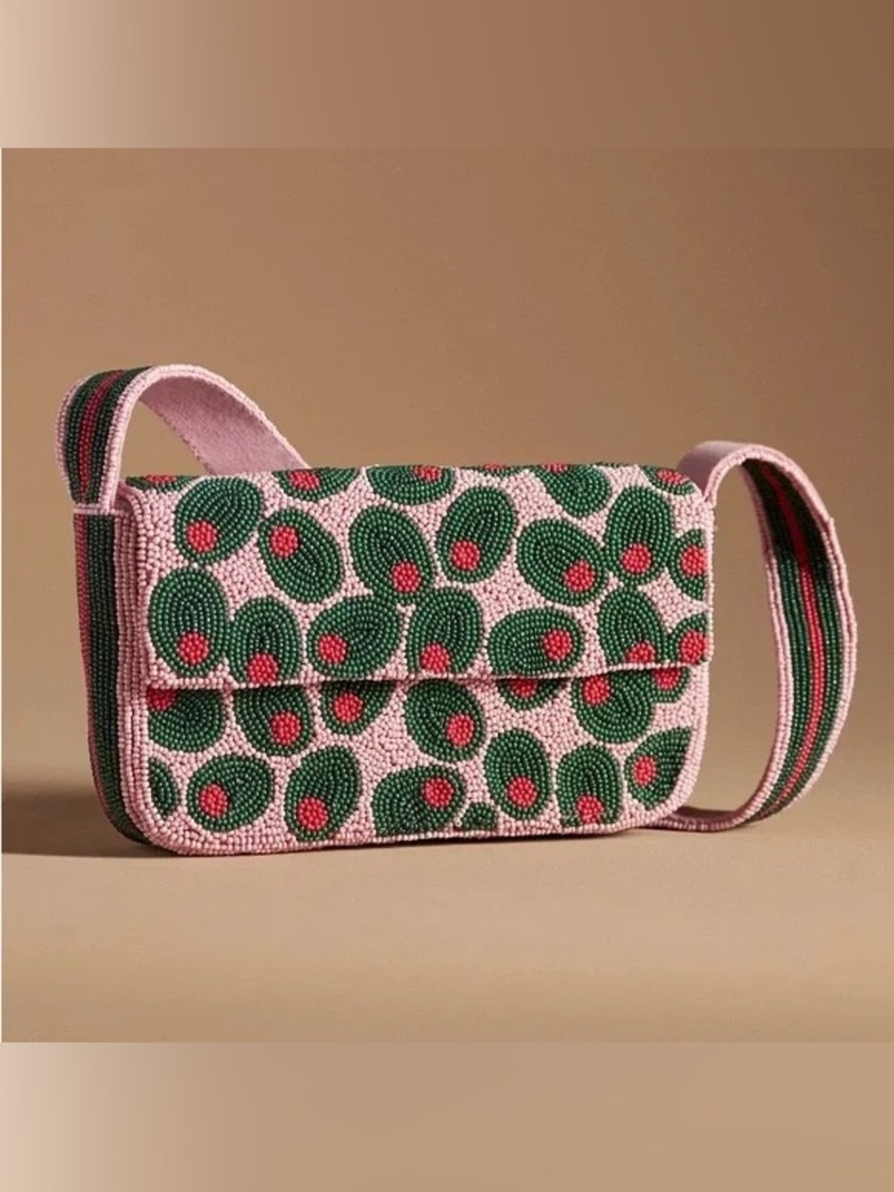 NWT Anthropologie The Fiona Beaded Bag Olives Food & Drinks/ Produce Edition